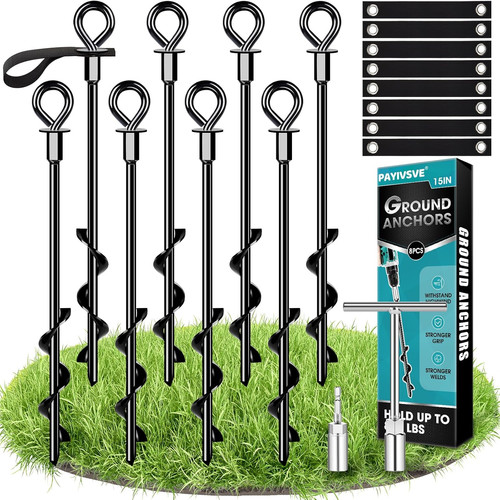 Ground anchors screw - in, 8pcs
