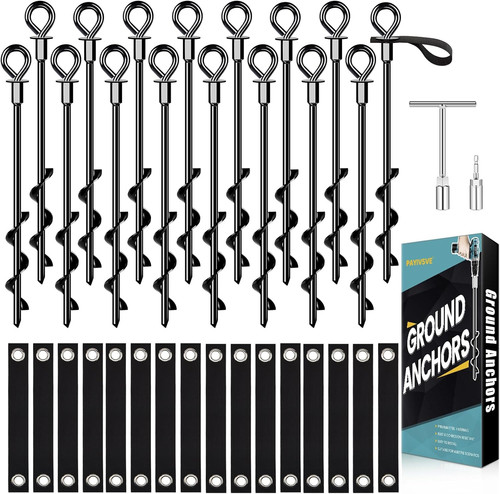 Ground anchors screw - in, 16pcs