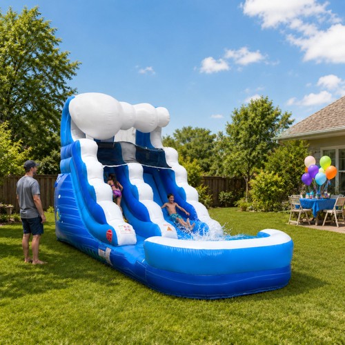 Inflatable water slide with - inflatable,