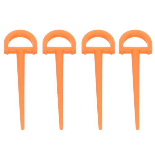 Orange plastic tent - tent, pegs